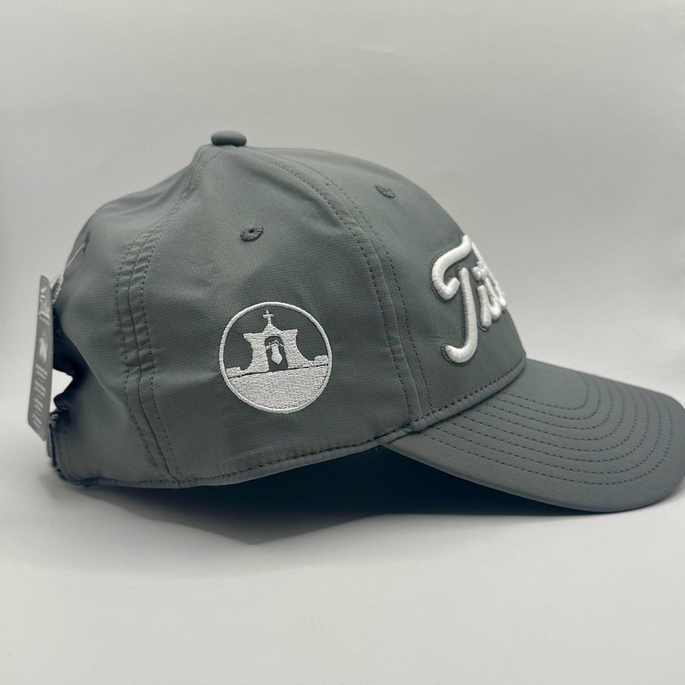 NWT Titleist Slideback Adjustable Golf Hat GRAY with Raised White logo/lettering - Picture 3 of 11